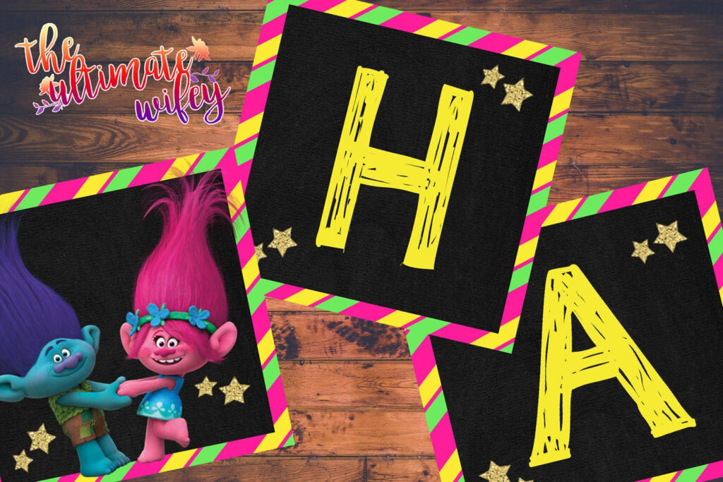 Printable Trolls CUSTOMIZED Birthday Banner By TheUltimateWifey On Etsy 