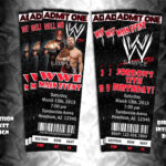 Printable Wrestling Party Invitation Ticket Style Invite Or Event