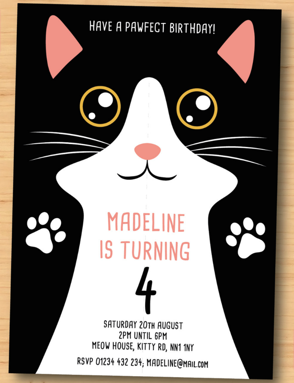 PSD AI Free Premium Templates In 2020 Cat Birthday Invitations 