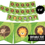 Safari Birthday Banner Jungle Theme Bunting Banner