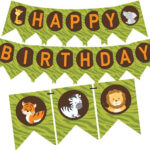 Safari Happy Birthday Banner INSTANT DOWNLOAD Happy Birthday Banners