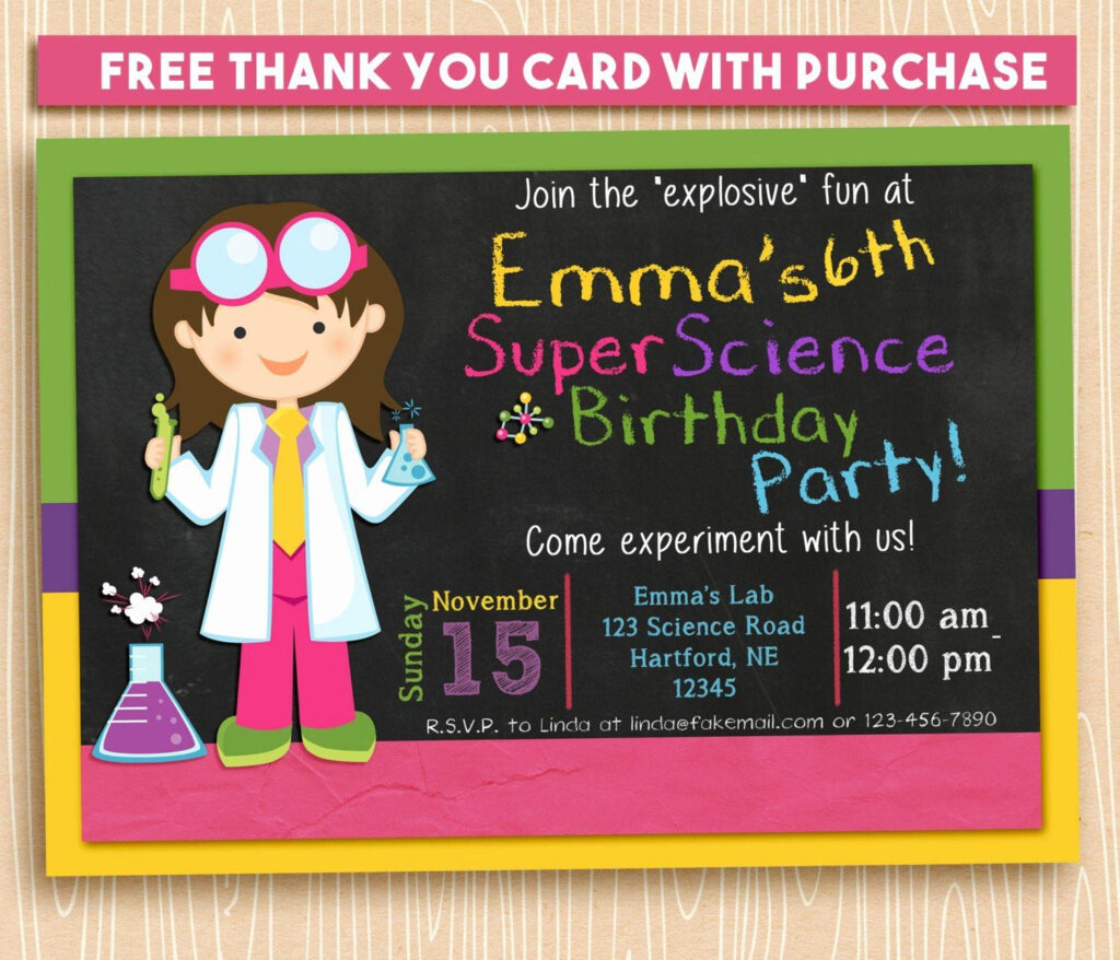 Science Party Invitations Template Free Lovely Printable Science Party 