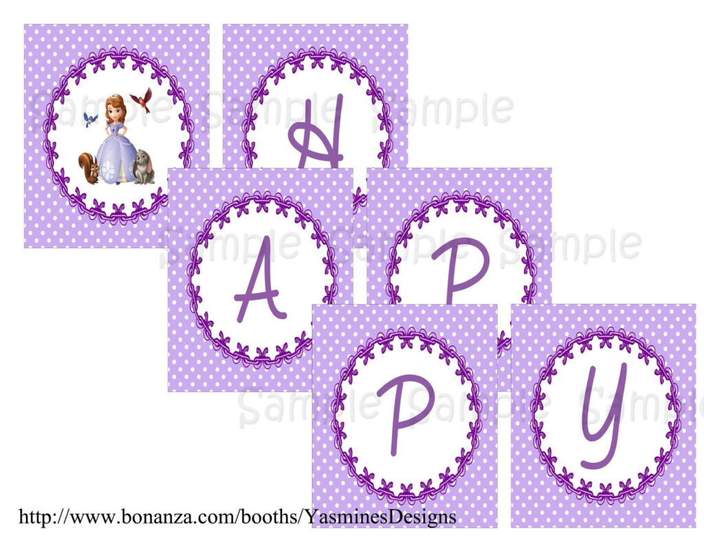 Sofia the First Birthday Banner Printable Free Birthday Banner Free 