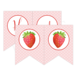 Strawberry Birthday Happy Birthday Banners Printable Birthday Banner