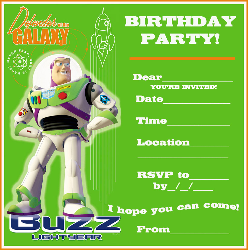 TOY STORY FREE PRINTABLE PARTY INVITATION BUZZ LIGHTYEAR
