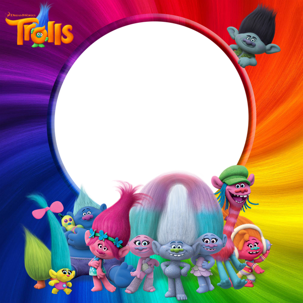 Trolls PNG Transparent Frame Fiesta De Cumplea os Trolls Crear 