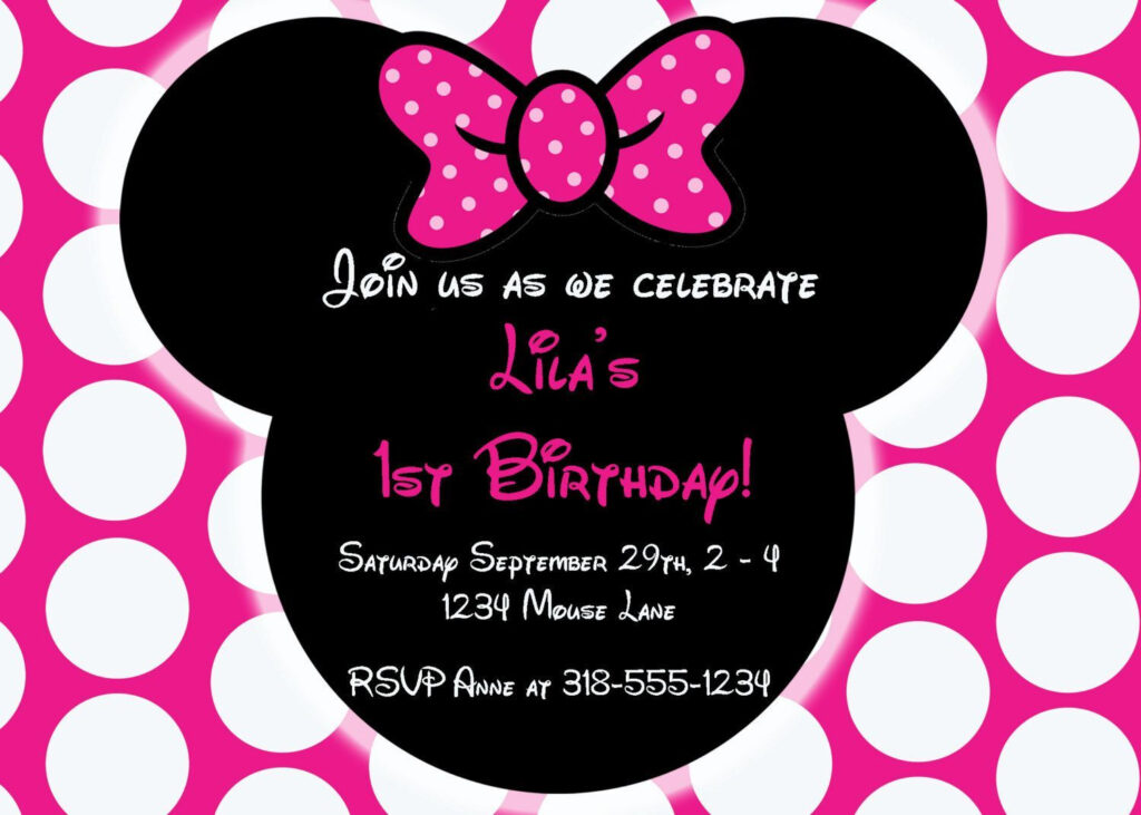 You Searched For Editable Minnie Mouse 1st Birthday Invitation 