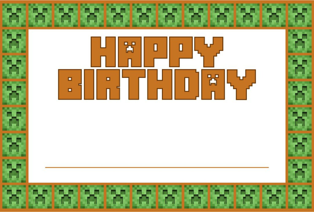 10 Best Minecraft Printable Happy Birthday Card Printablee