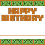 10 Best Minecraft Printable Happy Birthday Card Printablee