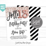 13th Birthday Invitation Editable 13th Virtual Birthday Invitation