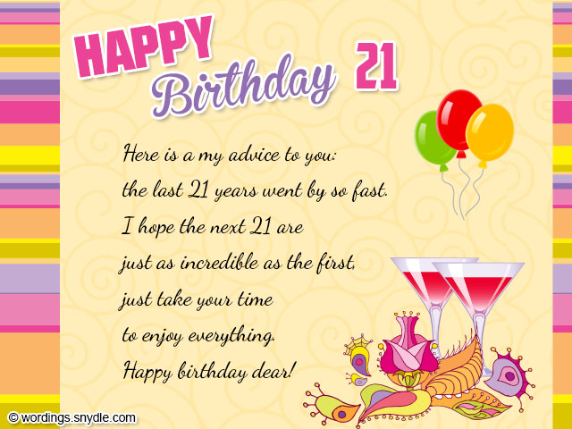 21st Birthday Wishes Messages And 21st Birthday Card Wordings 