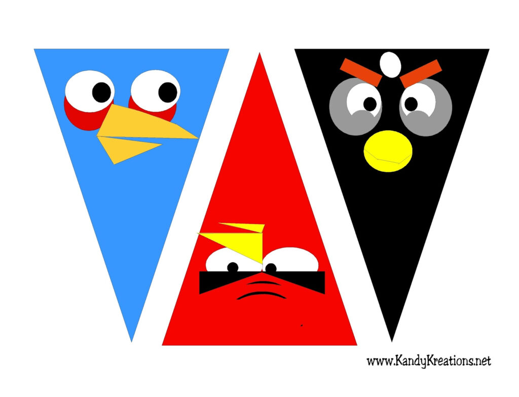 Angry Bird Pennant Banner Printable Everyday Parties