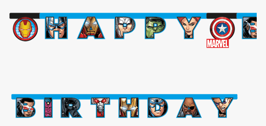 Avengers Happy Birthday Banner Happy Birthday Marvel Banners HD Png 