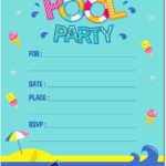 Awesome Pool Party Invitation Template Free With Images Birthday