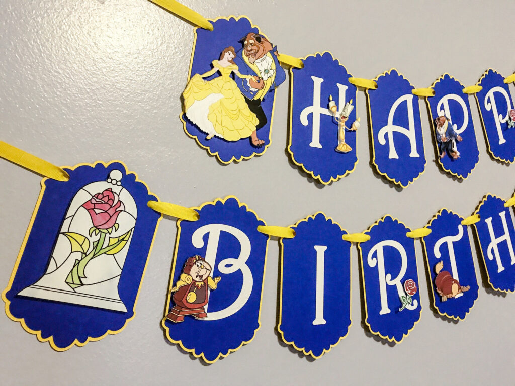 Beauty And The Beast Birthday Banner Beauty And The Beast