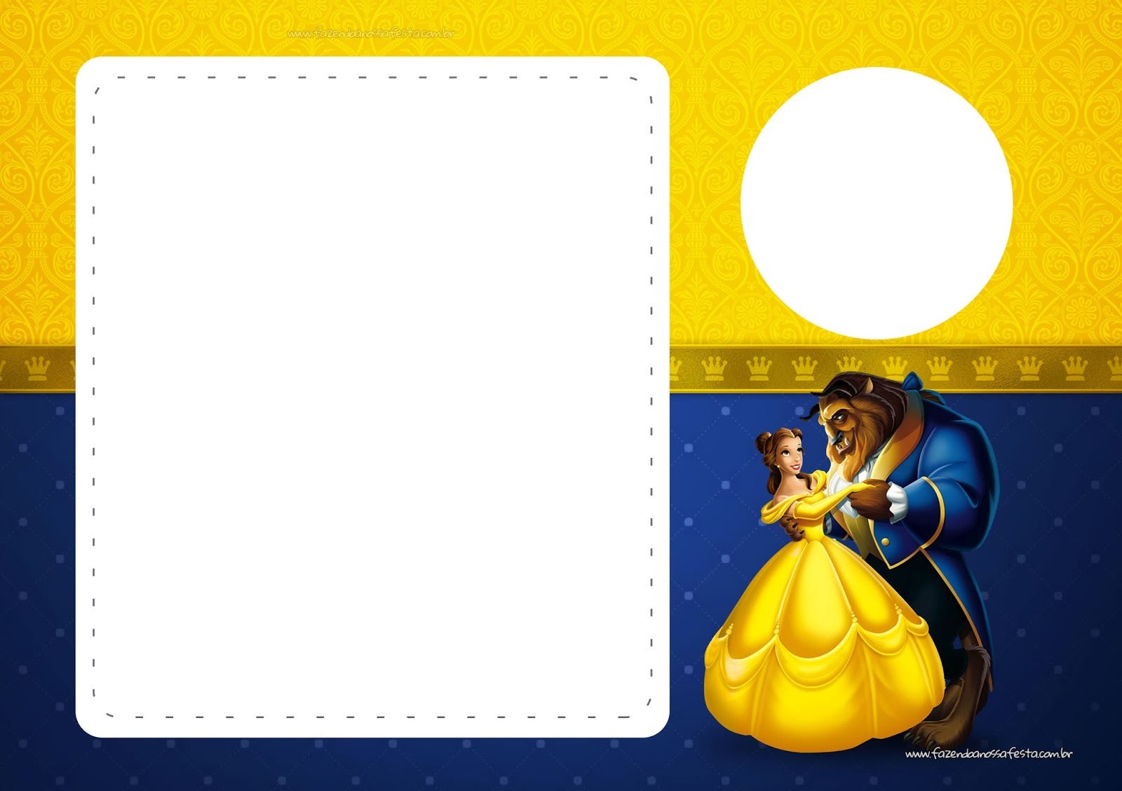 Beauty and the beast birthday party free printable invitations 004 jpg