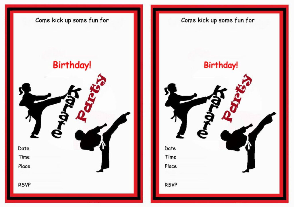 Birthday By Theme Karate Birthday Party Karate Birthday Invitations 