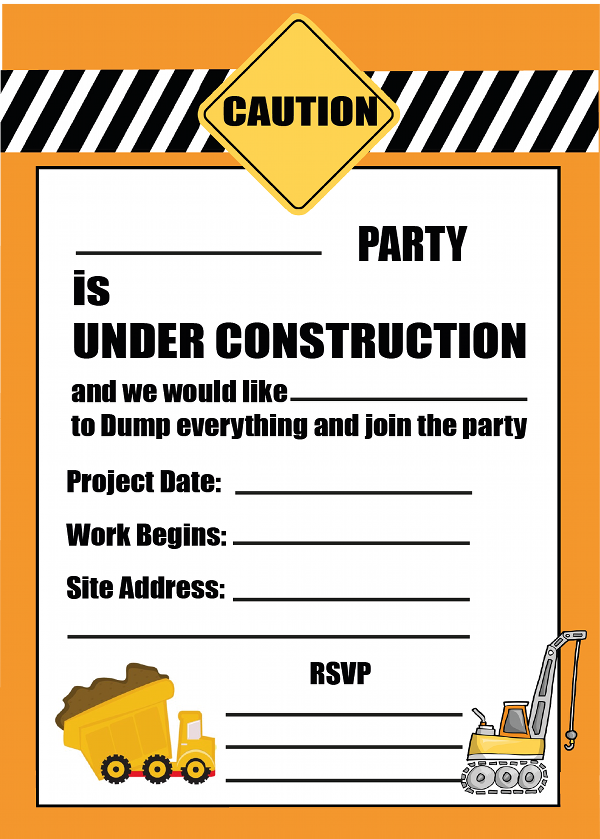 Construction Party For Kids Darwin s Party Website Construction 