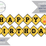Construction Party Printable Happy Birthday Banner Bunting INSTANT