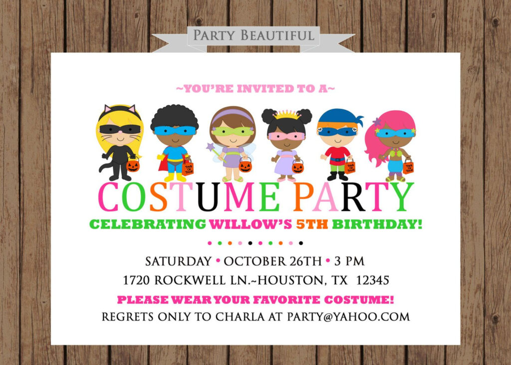 Costume Party Birthday InvitationGirls Halloween By PartyBeautiful 14 