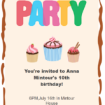 Cupcake Birthday Party Invitation Free Cupcake Birthday Party