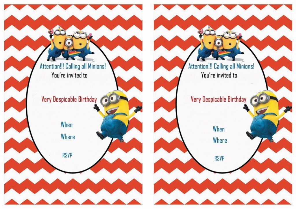 Despicable Me FREE Printable Birthday Party Invitations Birthday 