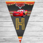 Disney Cars Birthday Banner Chalkboard Lightning McQueen Birthday