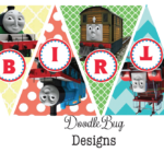 DoodleBug Designs Thomas The Train Birthday Banner Free Printable