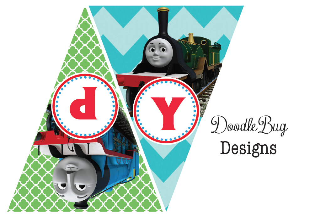 DoodleBug Designs Thomas The Train Birthday Banner Free Printable 