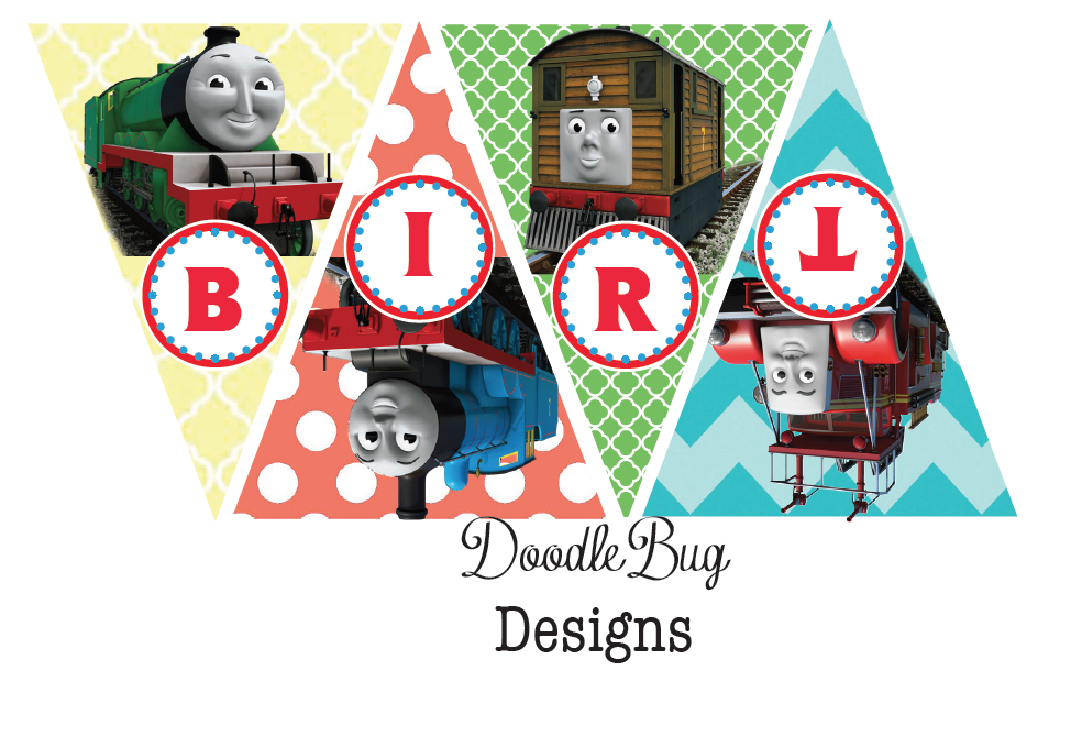 DoodleBug Designs Thomas The Train Birthday Banner Free Printable 