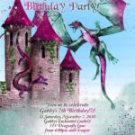 Dragon Birthday Invitation Girl Dragon Birthday Dragon Invitation