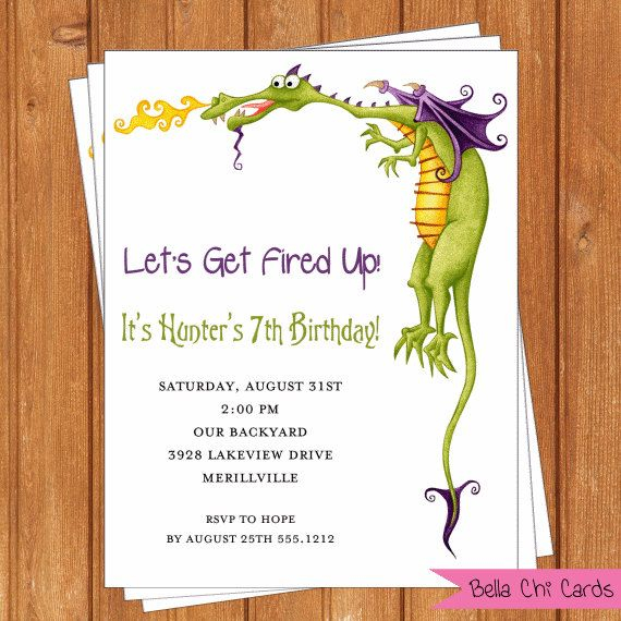 Dragon Kids Birthday Birthday Invitation Template Editable Printable 