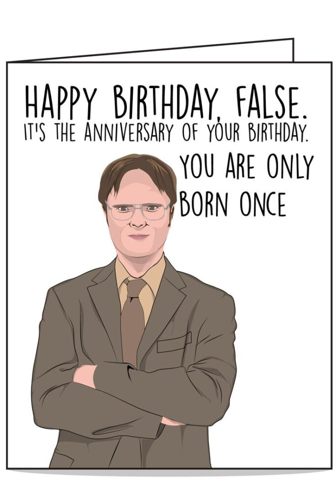 Dwight Schrute Funny Birthday Card The Office TV Show Greeting Card 