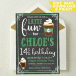 EDITABLE Coffee Invitation Coffee Birthday Invitation Etsy Birthday