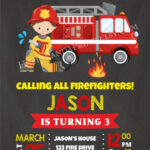 Firetruck Invitation Fireman Invitation Firetruck Birthday Etsy In