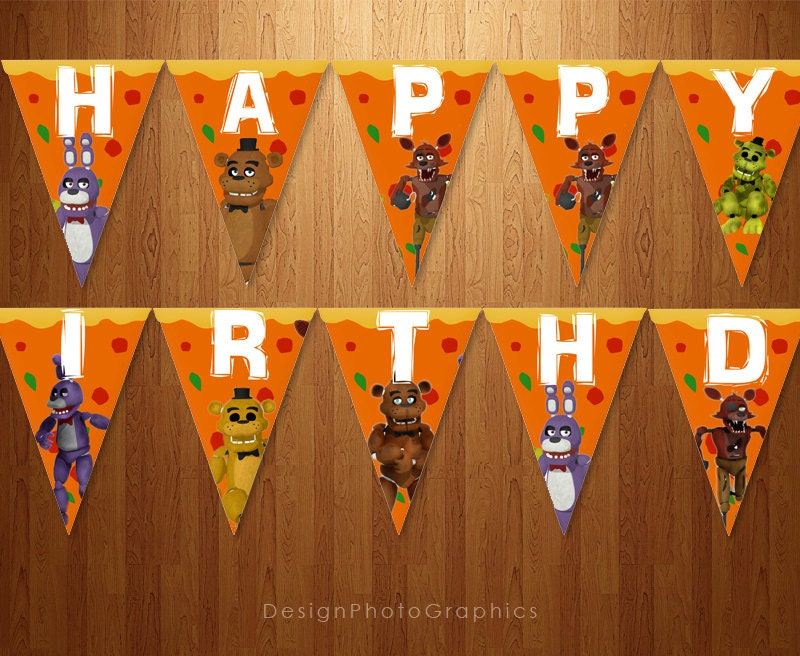 Five Nights At Freddy s Printable Birthday Banner Instant