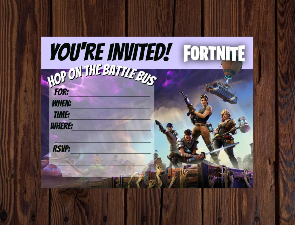 Fortnite Printable Invite Fortnite Invitation Fortnite Birthday 