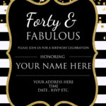 Forty Fabulous 40th Birthday Invitation Template PSD Editable