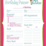 Free Birthday Party Planner Printable editable Birthday Party
