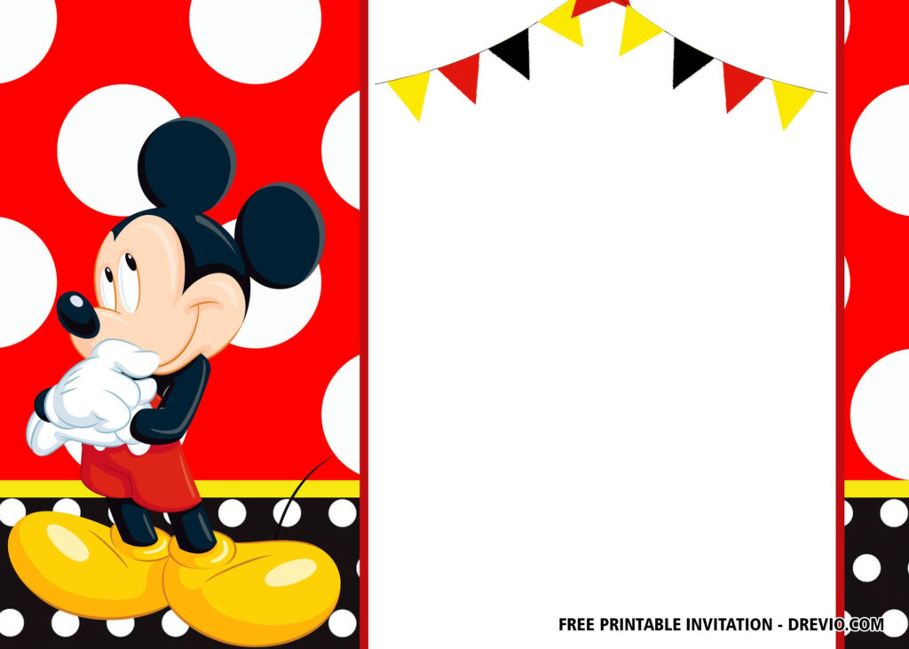 FREE Mickey Mouse Birthday Invitation Templates Latest Mickey Mouse 