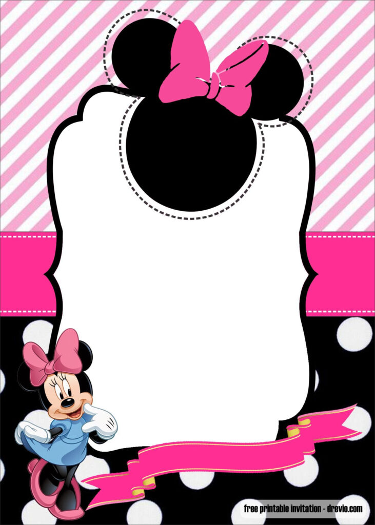 FREE Minnie Mouse 1st Birthday Invitation Template Minnie Mouse 