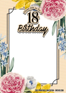 FREE Printable 18th Birthday Invitation Templates DREVIO