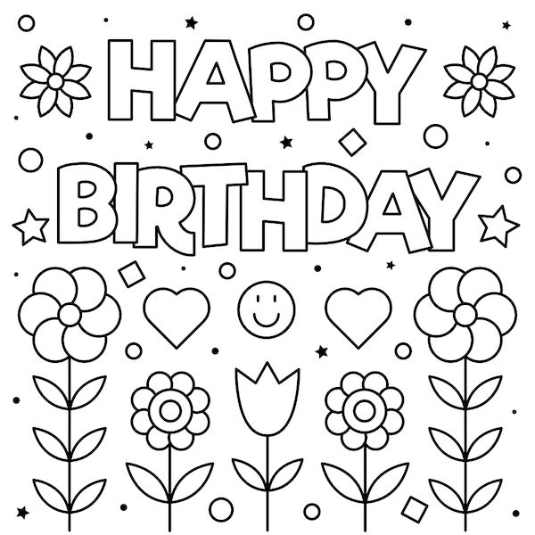 Free Printable Birthday Cards For Everyone Happy Birthday Coloring 