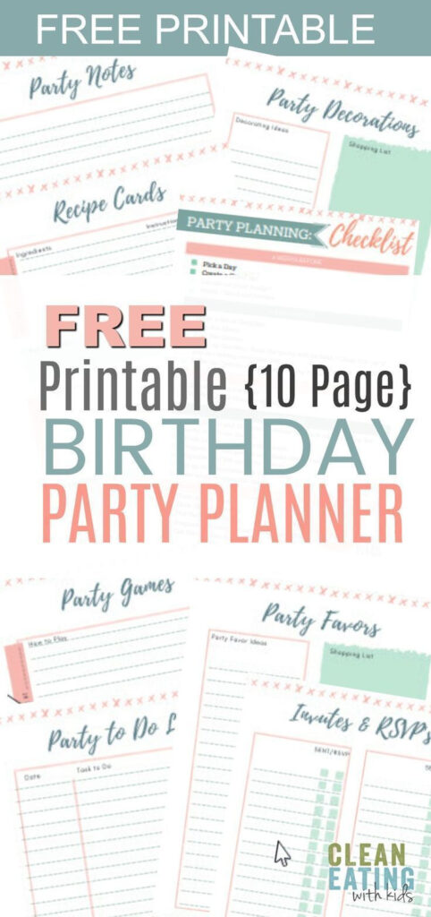  FREE PRINTABLE Birthday Party Planner Clean Eating With Kids 