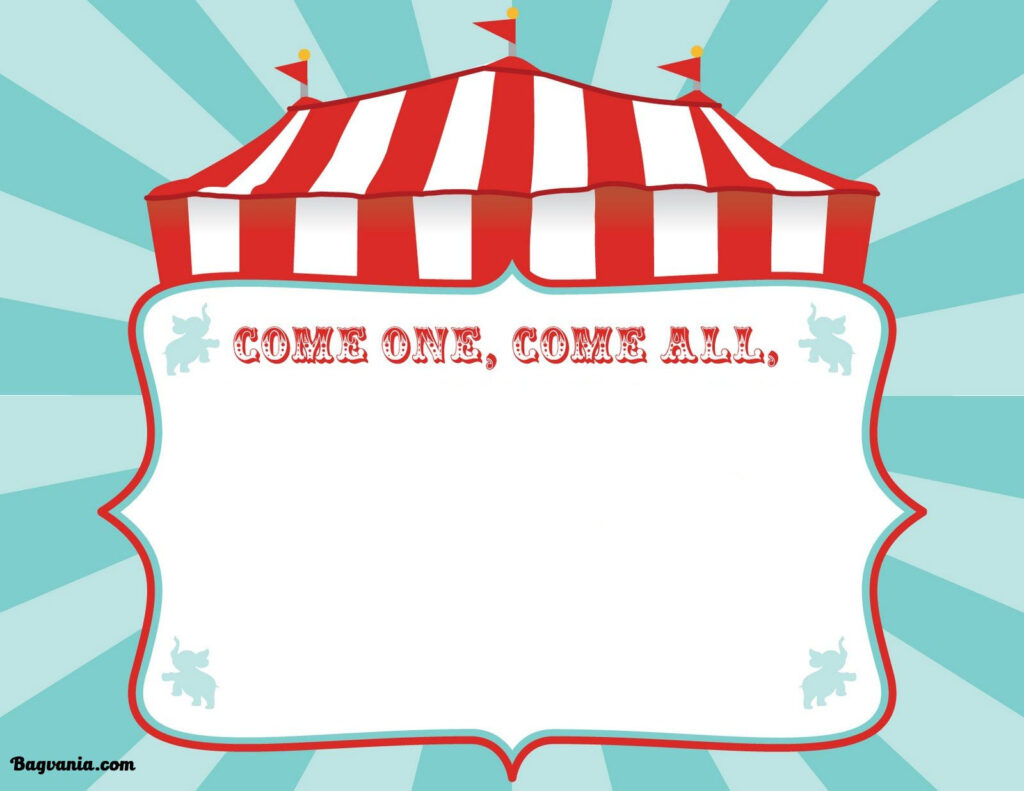Free Printable Circus Birthday Invitations Template Bagvania FREE 