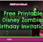 Free Printable Disney Zombies Birthday Party Invitations Birthday