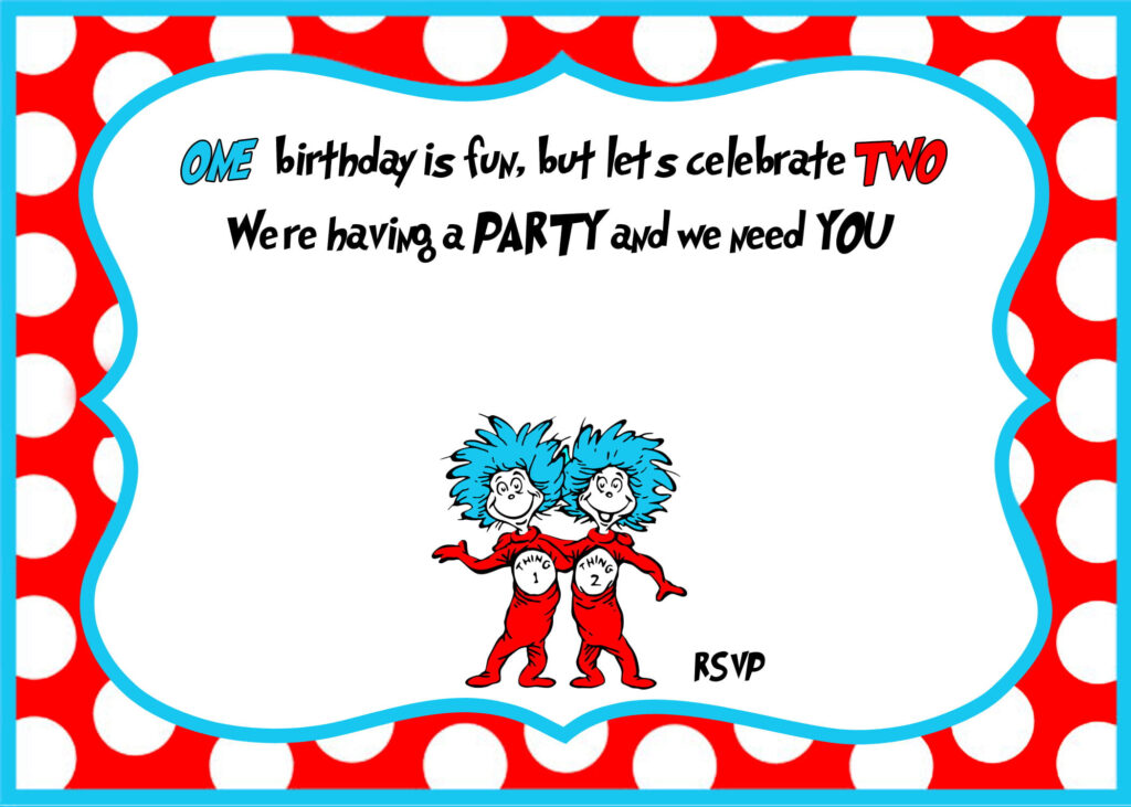 Free Printable Dr Seuss Birthday InvitationsFREE PRINTABLE Birthday 