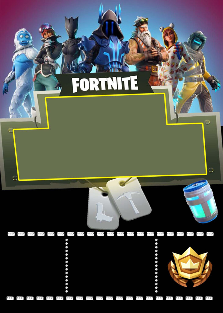  FREE Printable Epic Fortnite Birthday Party Invitation Templates 