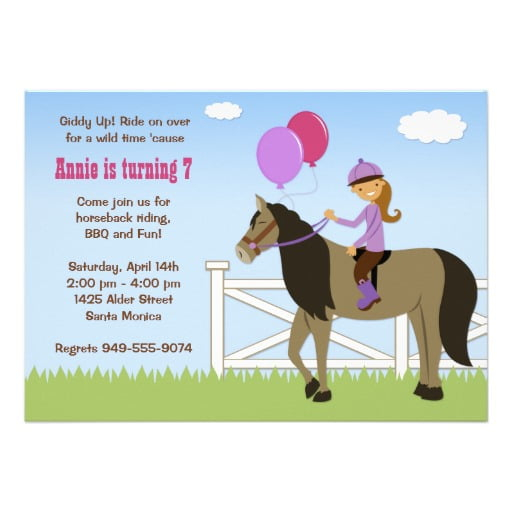 Free Printable Horse Birthday Party Invitations FREE Invitation 