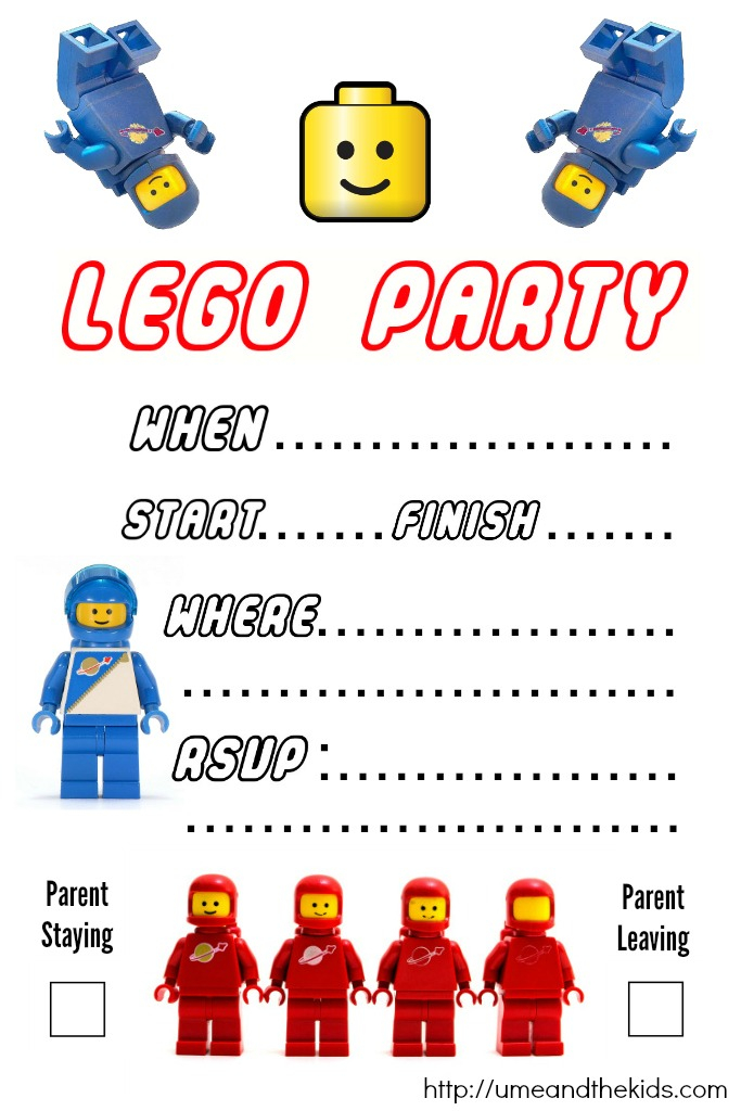 Free Printable LEGO Birthday Party Invitations U Me And The Kids